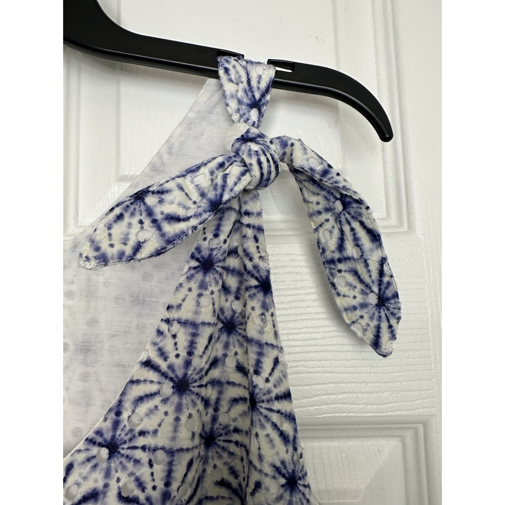 Soft Surroundings Kyoto Embroidered White Blue Eyelet‎ Tiered Maxi Dress Sz PXL - Picture 8 of 12